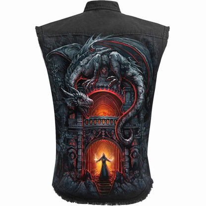 DRAGON'S LAIR - Sleeveless Stone Washed Worker Black - Spiral USA