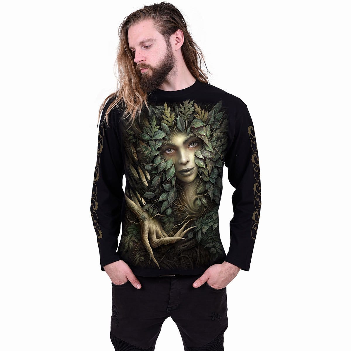 WOODLAND QUEEN - Longsleeve T-Shirt Black - Spiral USA