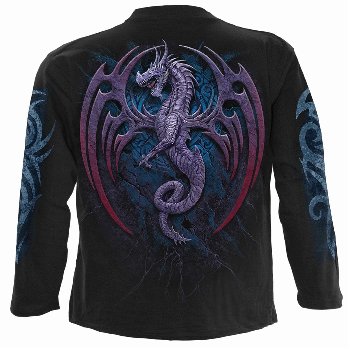 DRAGON BORNE - Longsleeve T-Shirt Black - Spiral USA
