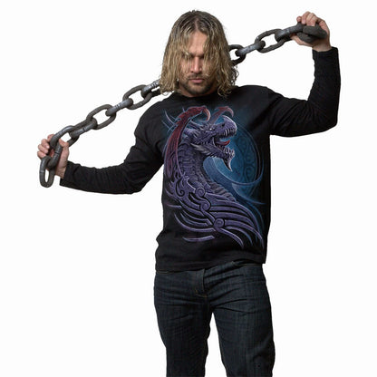DRAGON BORNE - Longsleeve T-Shirt Black - Spiral USA