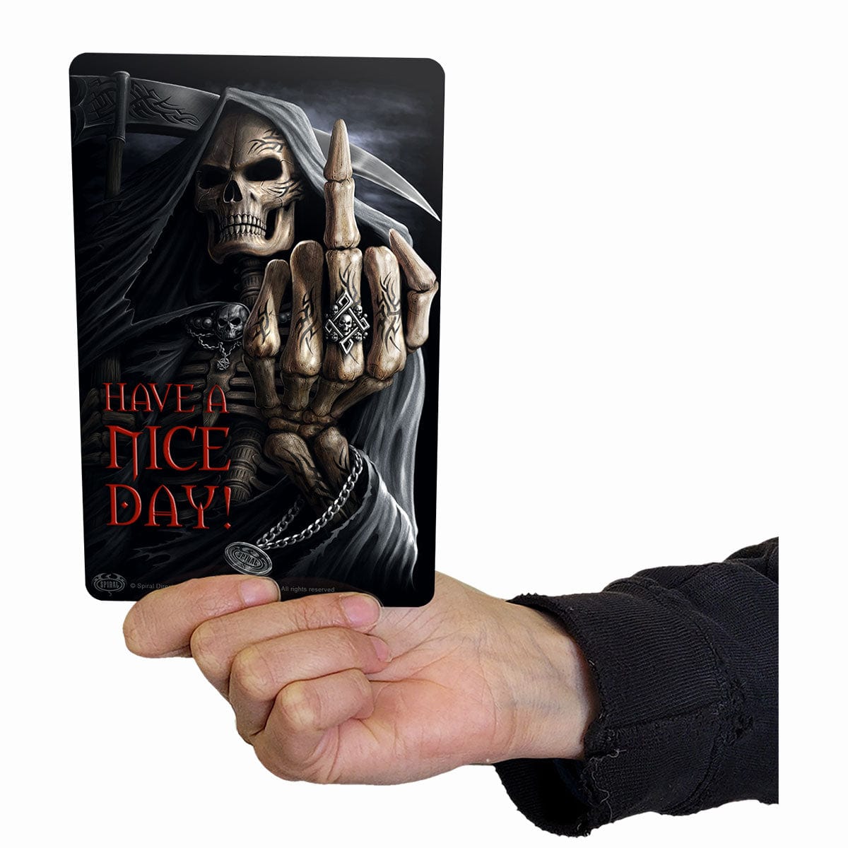BONE FINGER - Greet Tin Metal Cards - Spiral USA