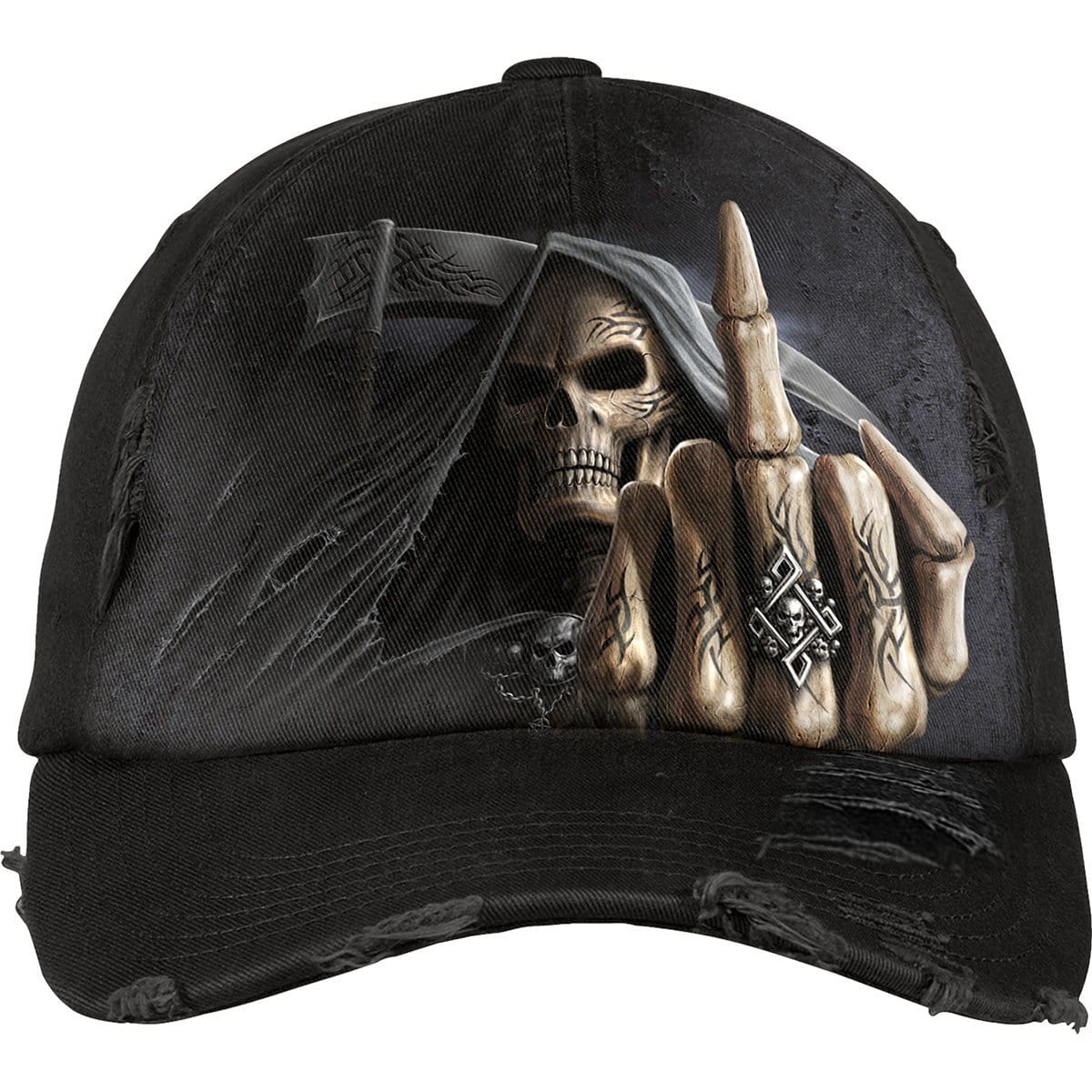 BONE FINGER - Baseball Caps Distressed with Metal Clasp - Spiral USA
