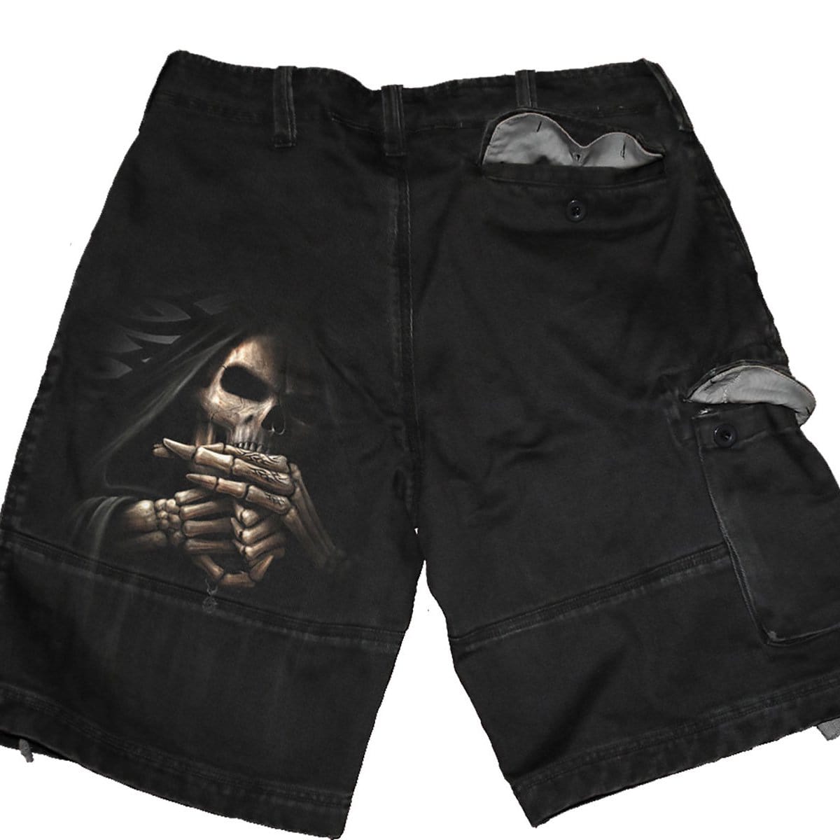 BONE FINGER - Vintage Cargo Shorts Black - Spiral USA