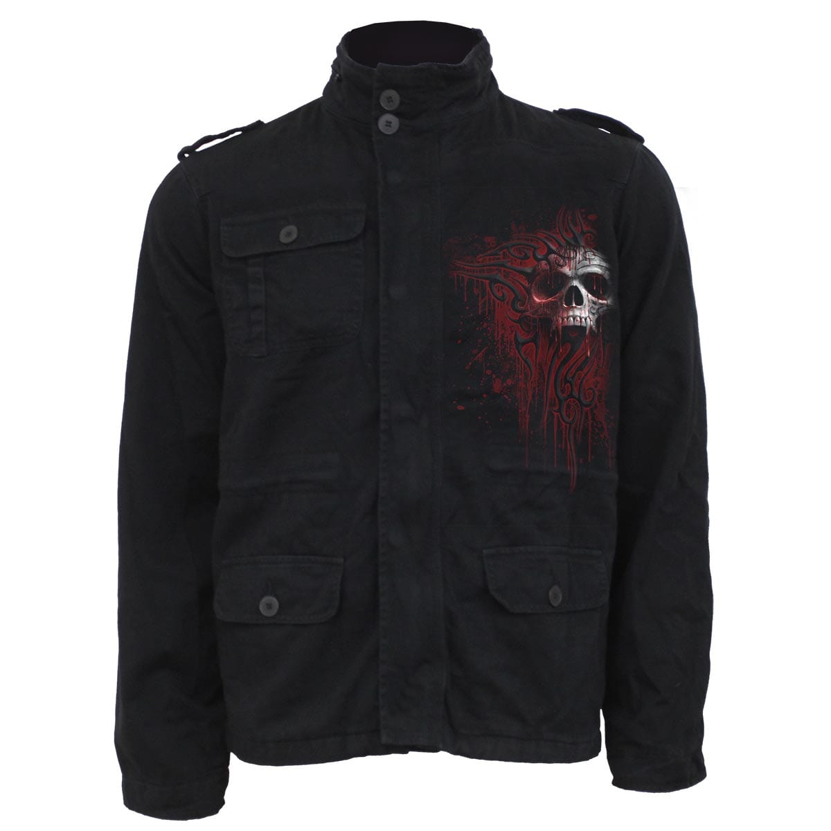 DEATH BLOOD - Military Lined Jacket with Hidden Hood - Spiral USA
