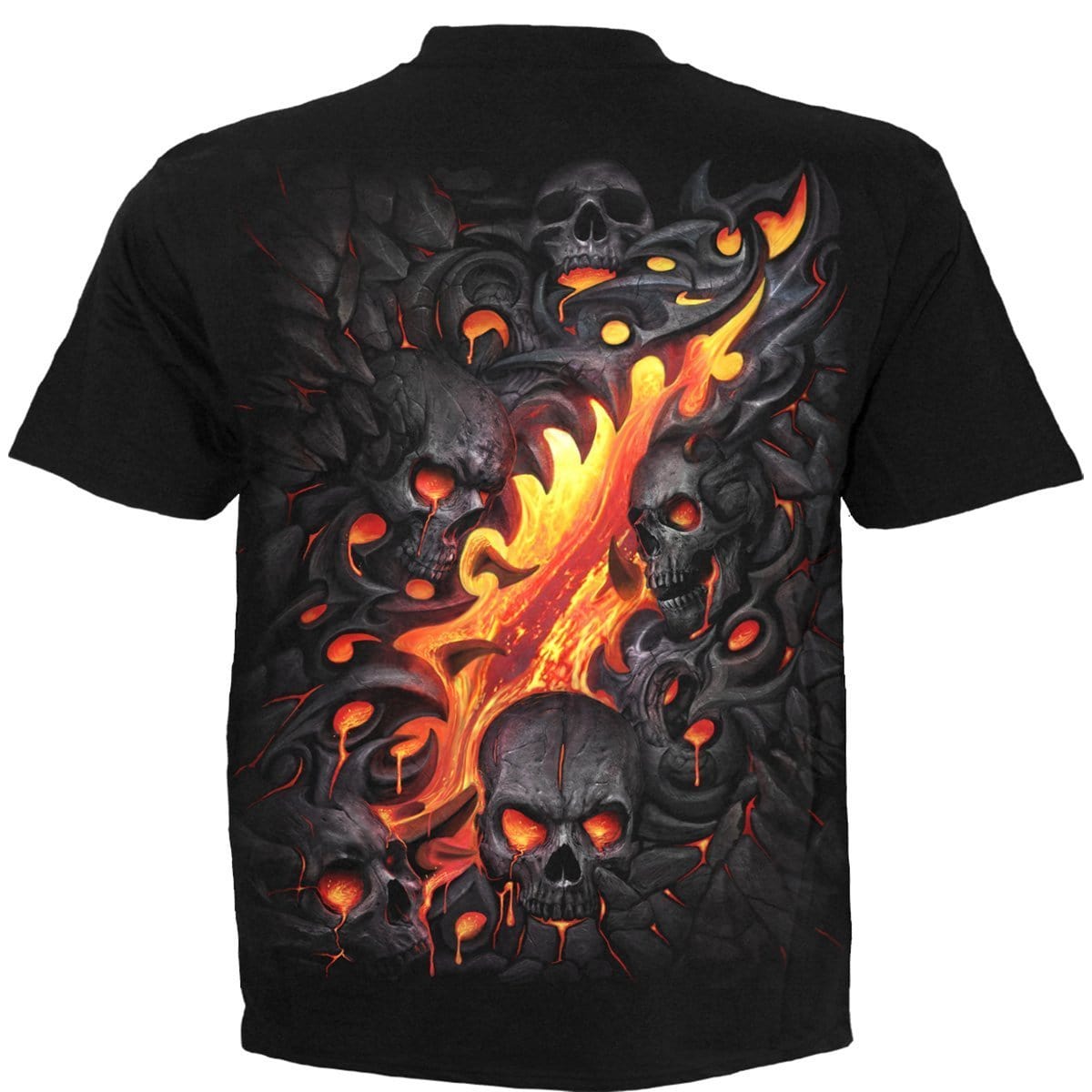 SKULL LAVA - T-Shirt Black - Spiral USA