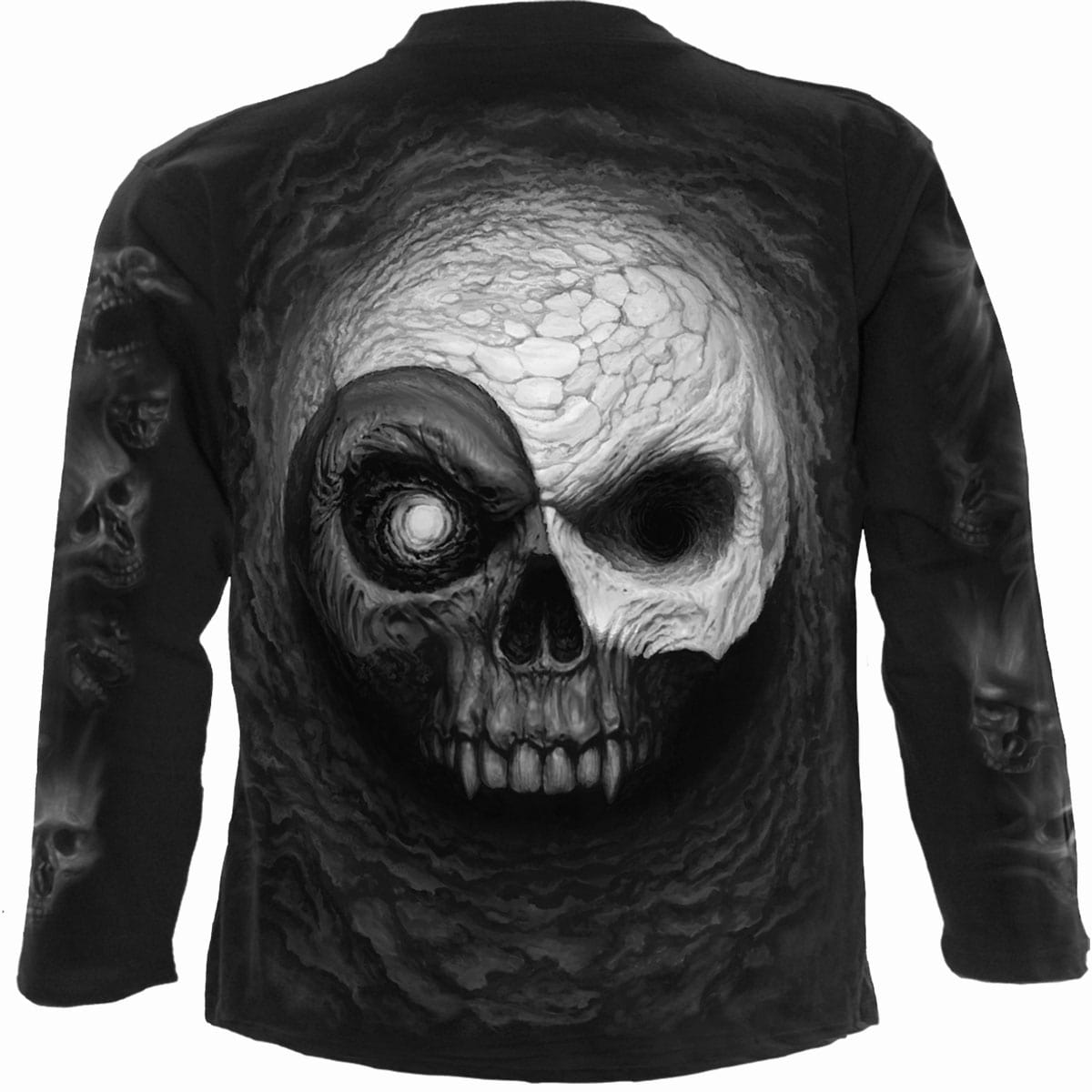 YIN YANG SKULLS - Longsleeve T-Shirt Black - Spiral USA