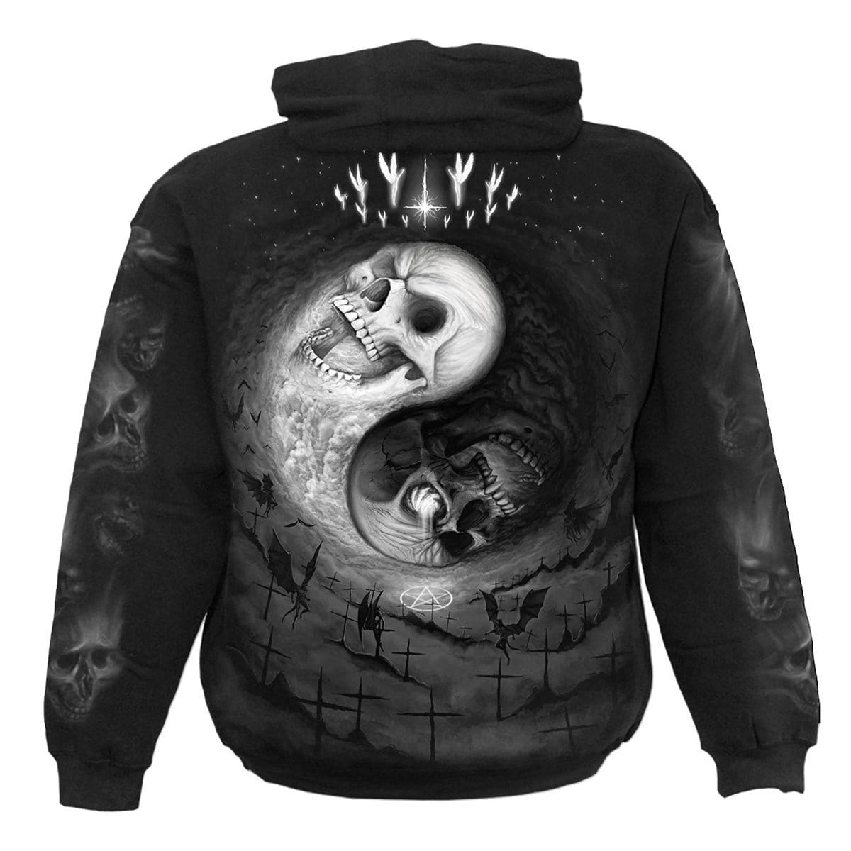 YIN YANG SKULLS - Hoody Black - Spiral USA