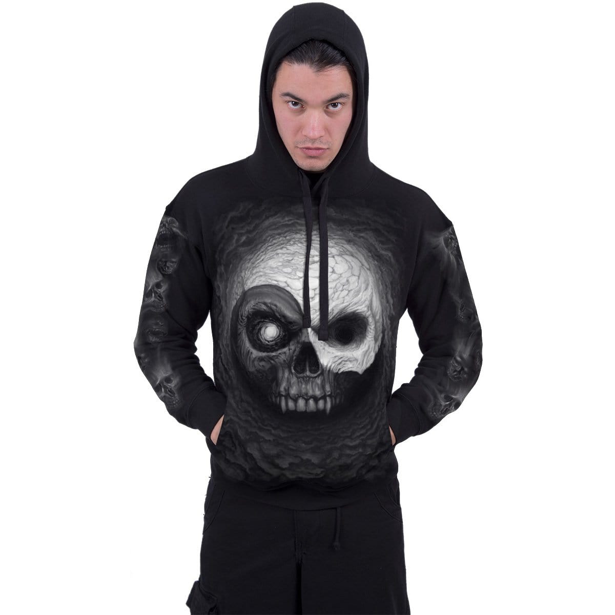 YIN YANG SKULLS - Hoody Black - Spiral USA