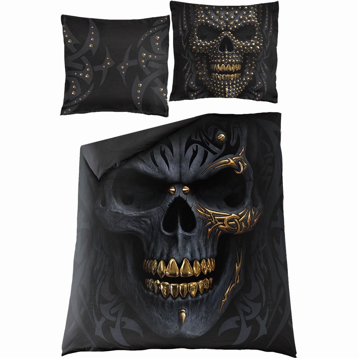 BLACK GOLD - Double Duvet Cover + UK And EU Pillow case - Spiral USA