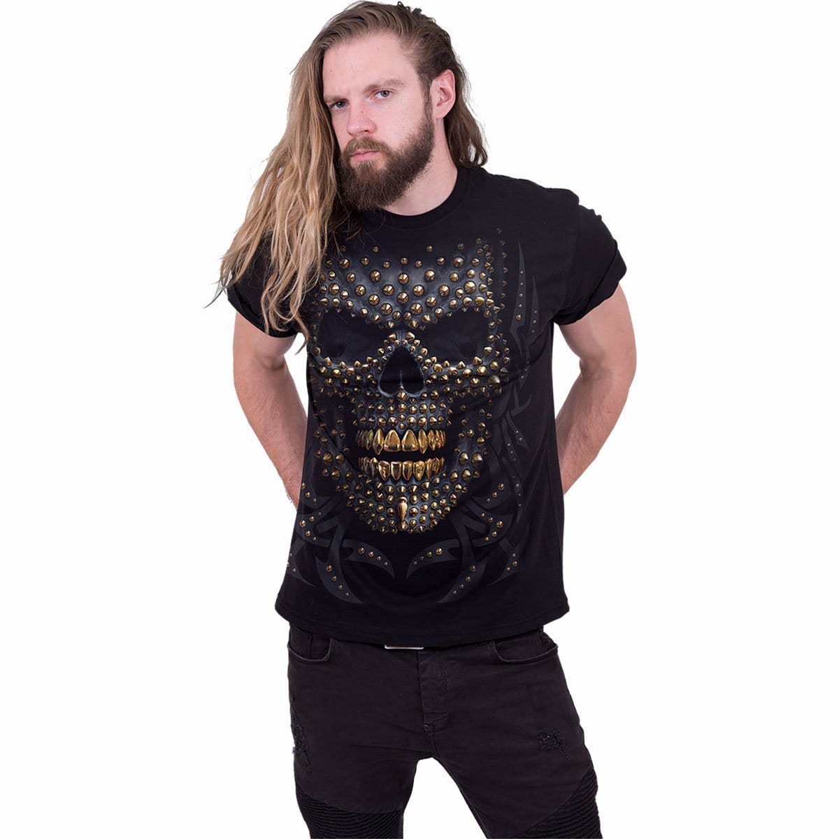 BLACK GOLD - Front Print T-Shirt Black - Spiral USA