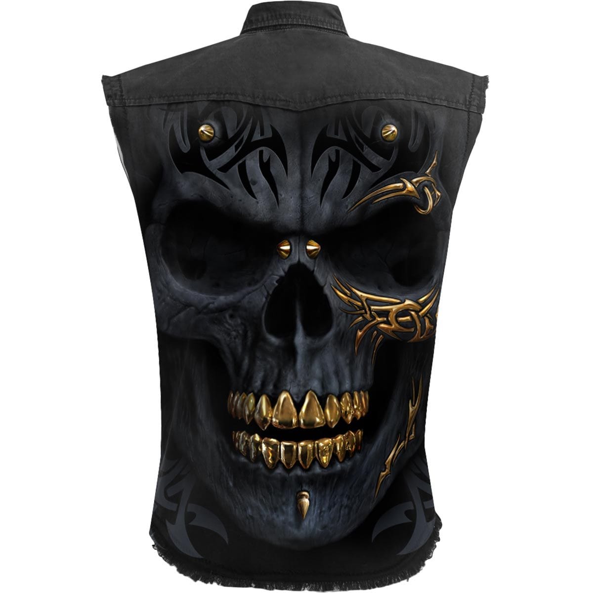 BLACK GOLD - Sleeveless Stone Washed Worker Black - Spiral USA