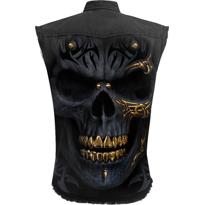 BLACK GOLD - Sleeveless Stone Washed Worker Black - Spiral USA