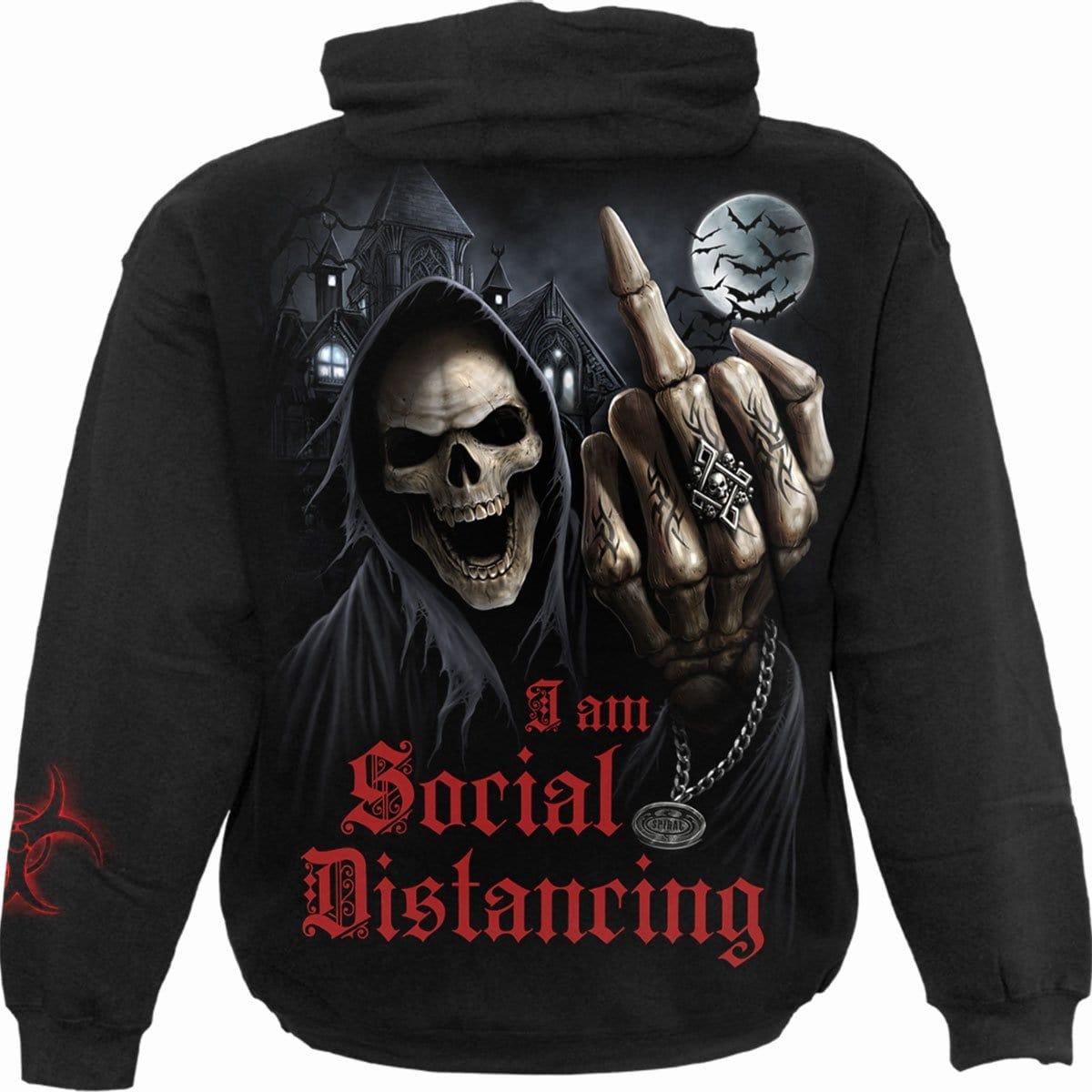 SOCIAL DISTANCE - Hoody Black - Spiral USA