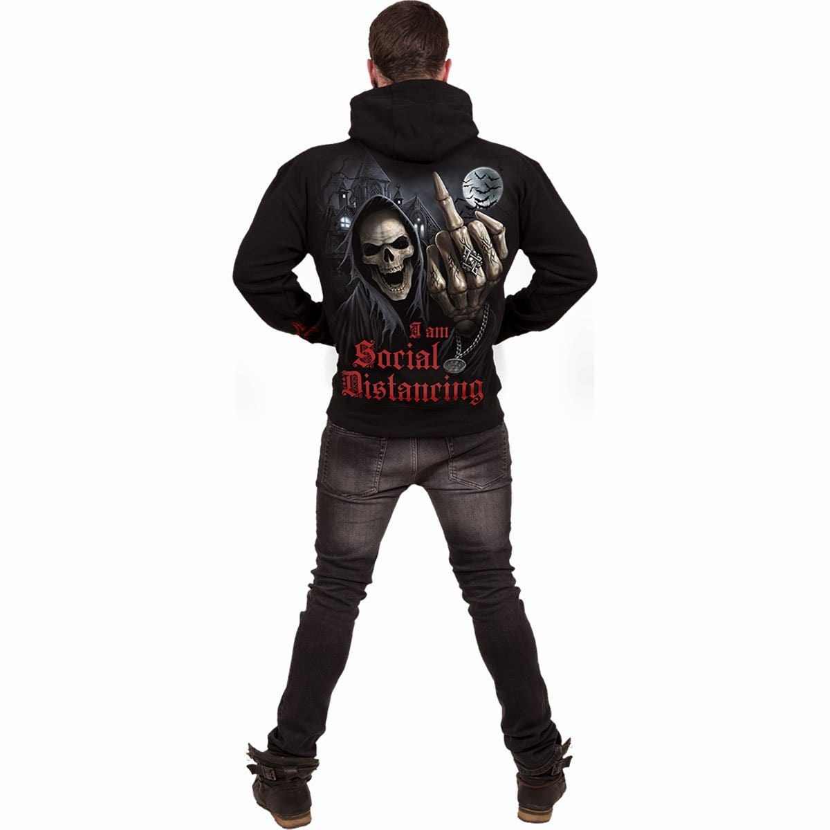 SOCIAL DISTANCE - Hoody Black - Spiral USA