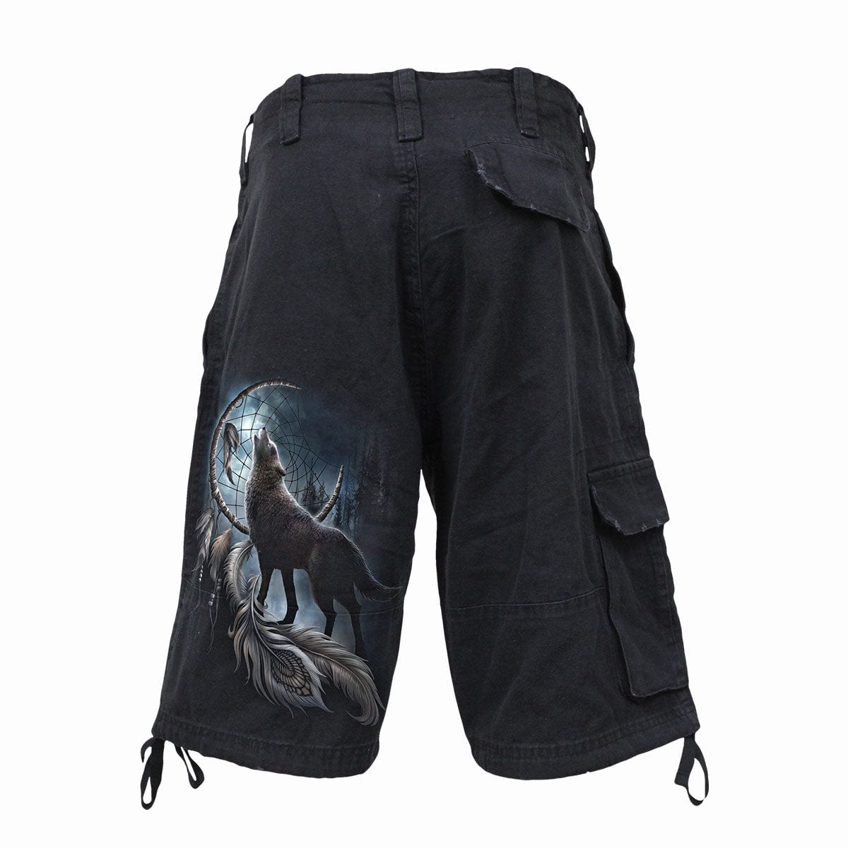 FROM DARKNESS - Vintage Cargo Shorts Black - Spiral USA