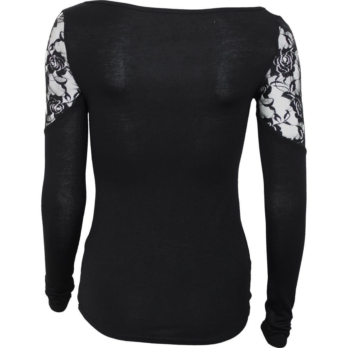 GOTHIC ELEGANCE - Shoulder Lace Top Black - Spiral USA