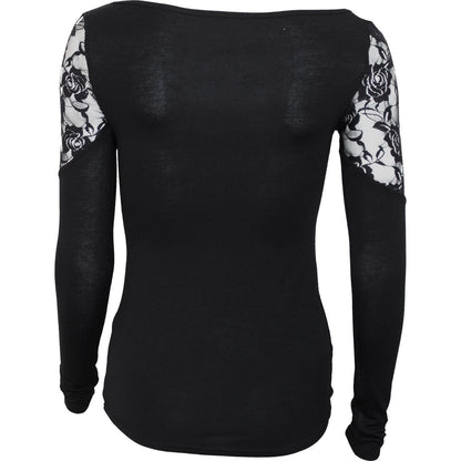 GOTHIC ELEGANCE - Shoulder Lace Top Black - Spiral USA