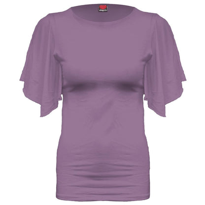 GOTHIC ELEGANCE - Boat Neck Bat Sleeve Top Purple - Spiral USA