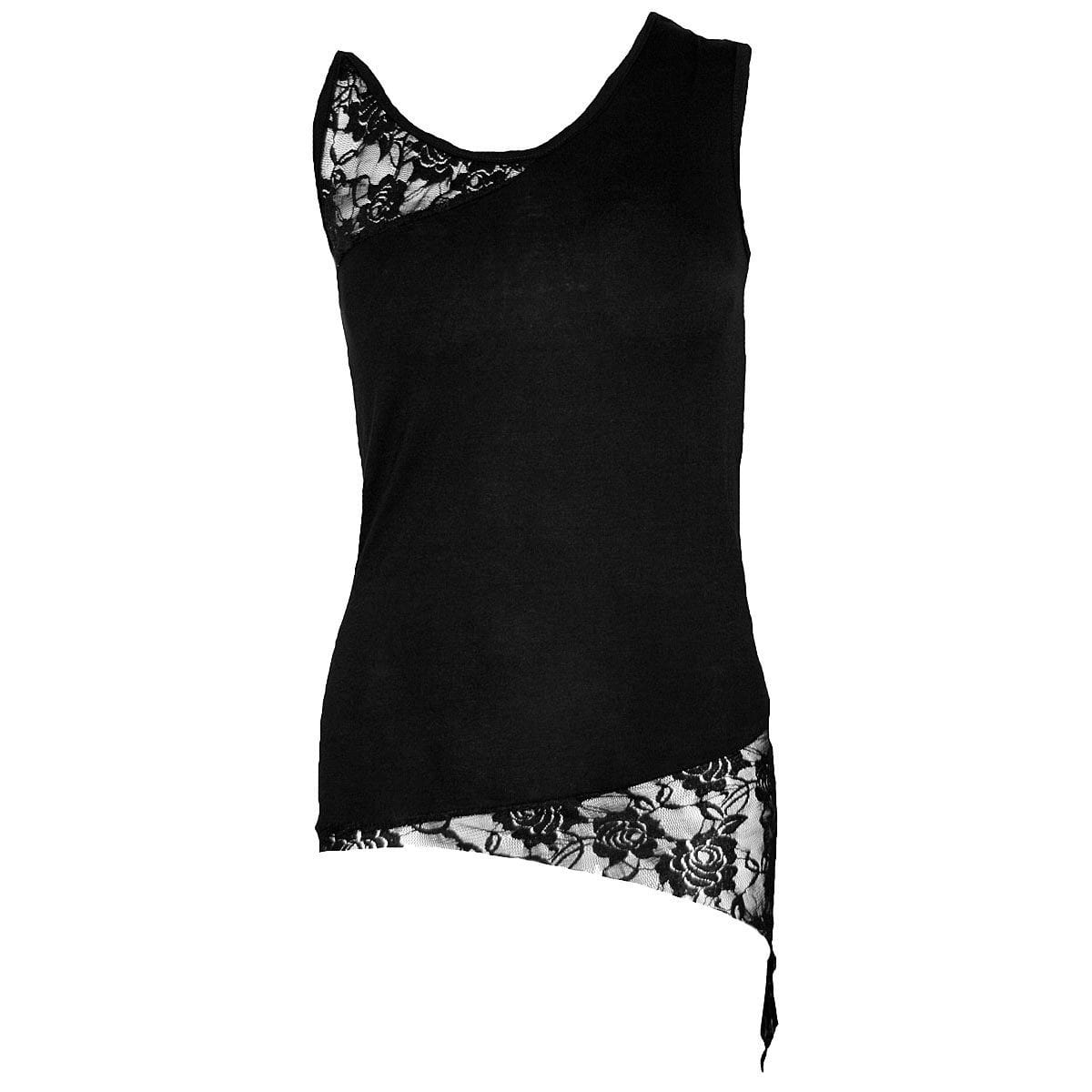 GOTHIC ELEGANCE - Adj Shoulder Lace Top Black - Spiral USA