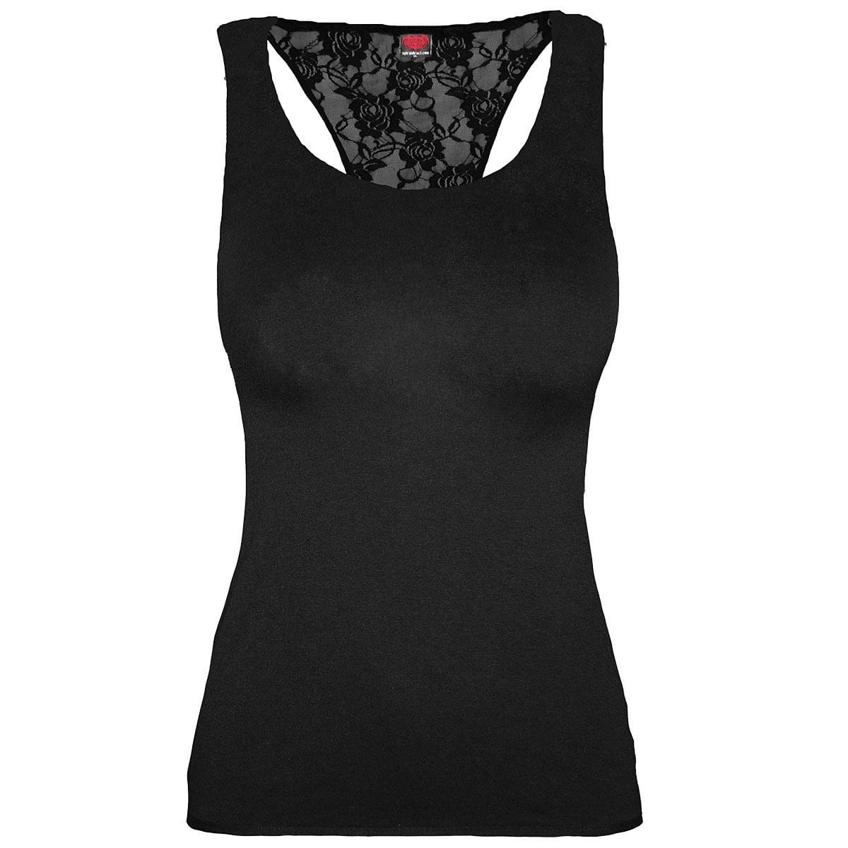 GOTHIC ELEGANCE - Racerback Lace Top Black - Spiral USA