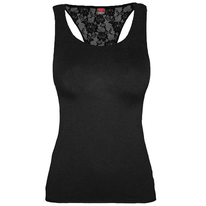 GOTHIC ELEGANCE - Racerback Lace Top Black - Spiral USA
