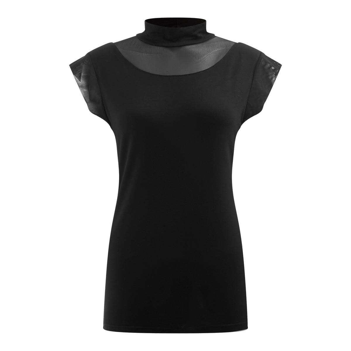 GOTHIC ELEGANCE - Turtle Neck Fine Mesh Top Black - Spiral USA
