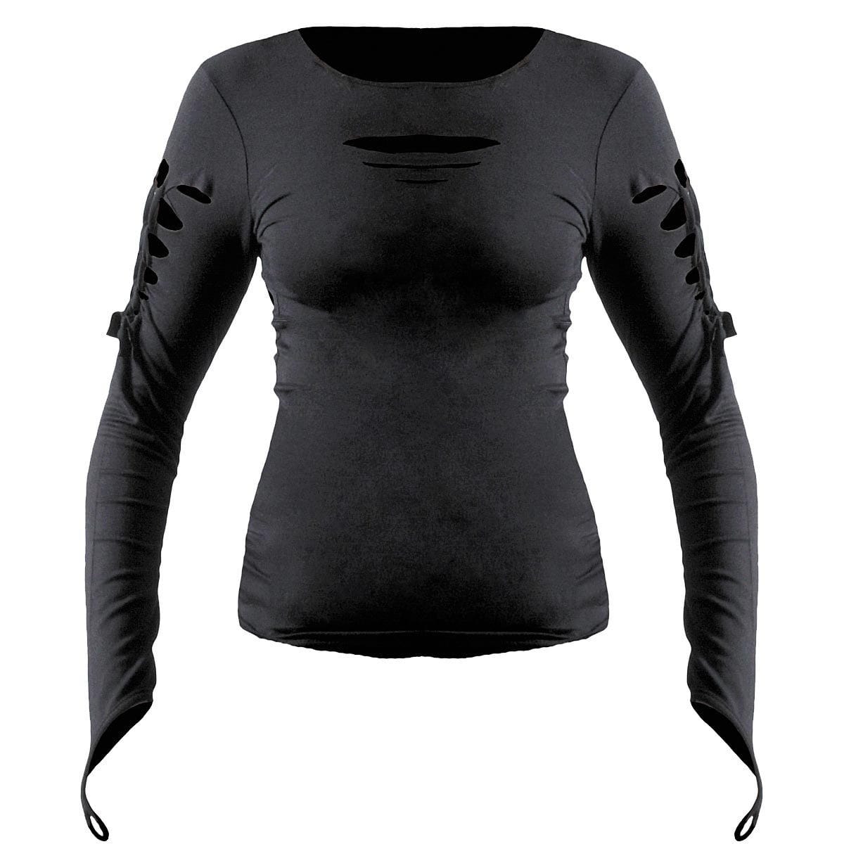 GOTHIC ROCK - Slashed Goth Glove Top Black - Spiral USA