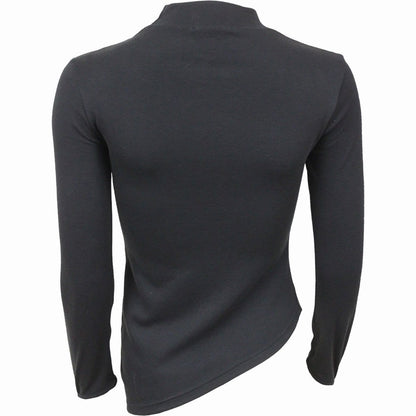 GOTHIC ROCK - Slant Lace Up Longsleeve Top - Spiral USA