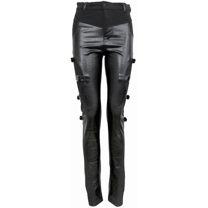 GOTHIC ROCK - Biker PVC Panel Buckle Trousers - Spiral USA