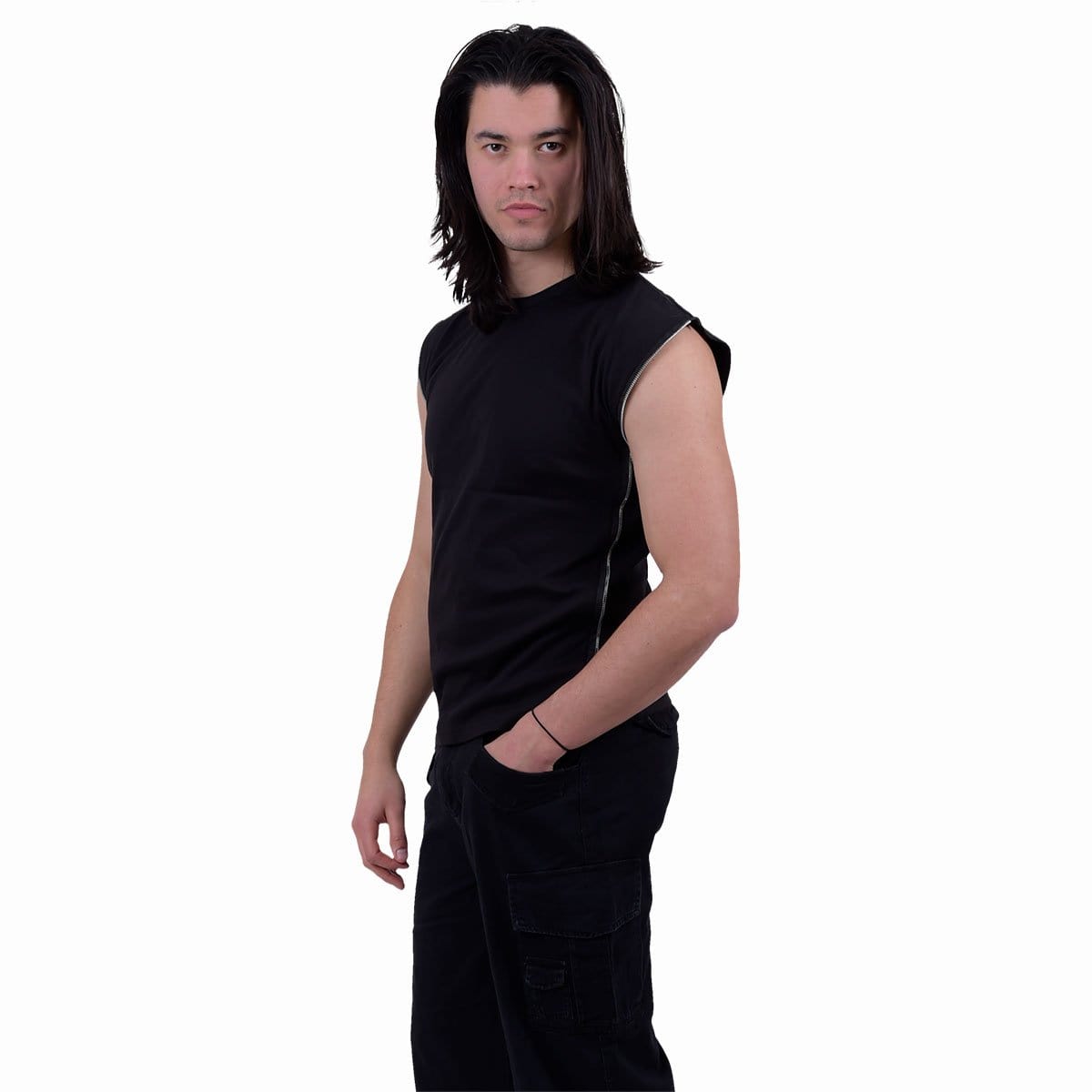 GOTHIC ROCK - Zip Side Ribbed Gothic Sleeveless - Spiral USA