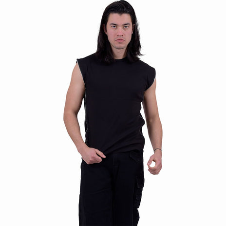 GOTHIC ROCK - Zip Side Ribbed Gothic Sleeveless