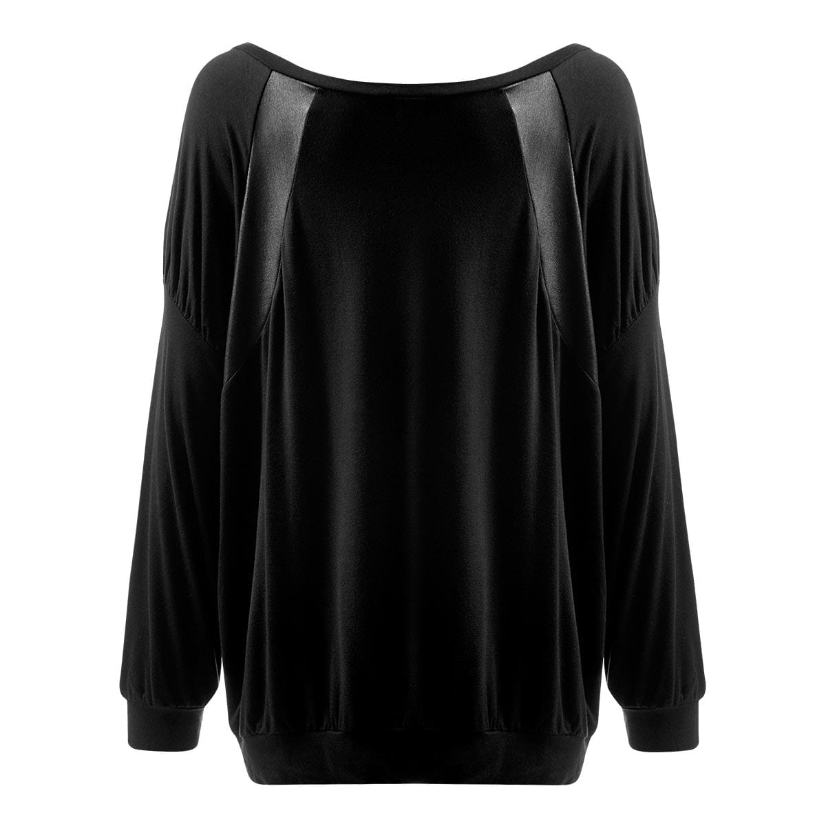METAL STREETWEAR - Leatherlook Striped Gathered Sleeve - Spiral USA