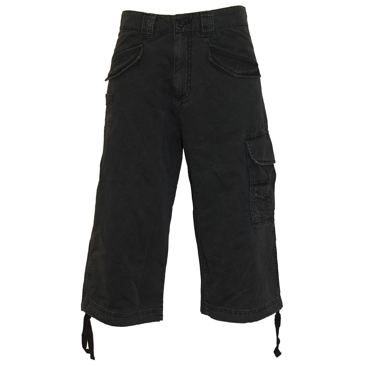 METAL STREETWEAR - Vintage Cargo Shorts 3/4 Long Black - Spiral USA