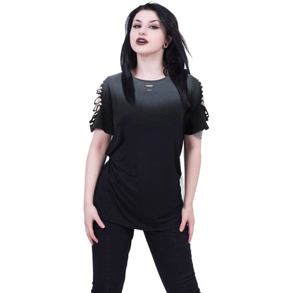 URBAN FASHION - Distressed Spray On Baggy Top - Spiral USA