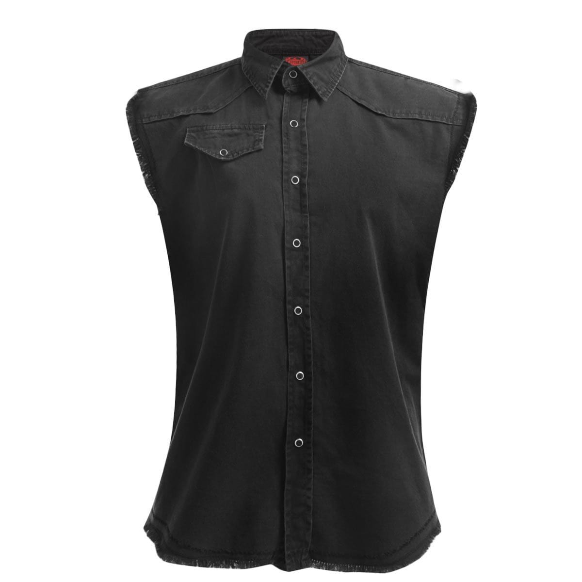 URBAN FASHION - Sleeveless Worker Shirt Black - Spiral USA