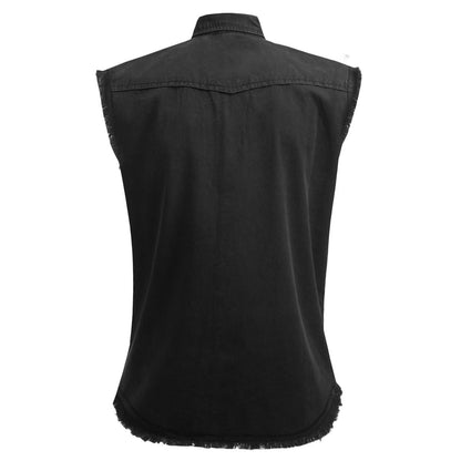 URBAN FASHION - Sleeveless Worker Shirt Black - Spiral USA