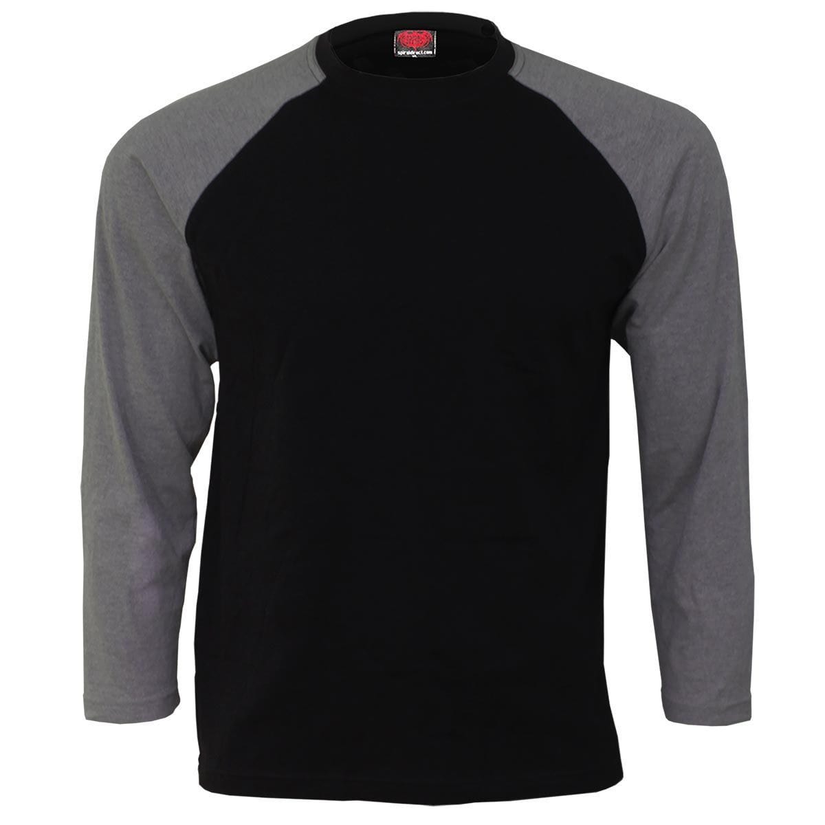 URBAN FASHION - Raglan Contrast Longsleeve Charcoal Black - Spiral USA