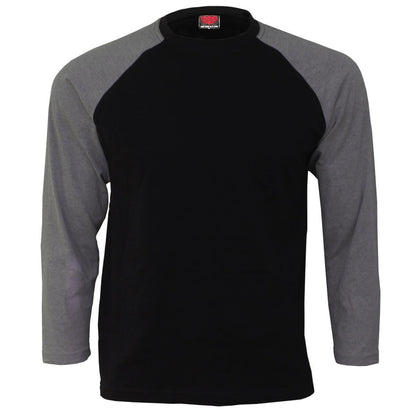 URBAN FASHION - Raglan Contrast Longsleeve Charcoal Black - Spiral USA