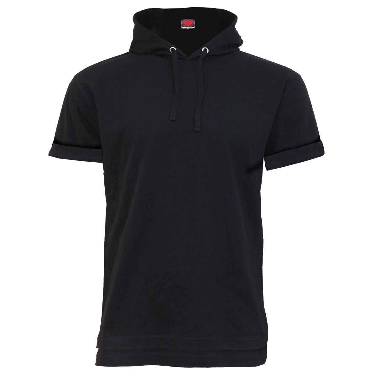 URBAN FASHION - Fine Cotton T-shirt Hoody Black - Spiral USA