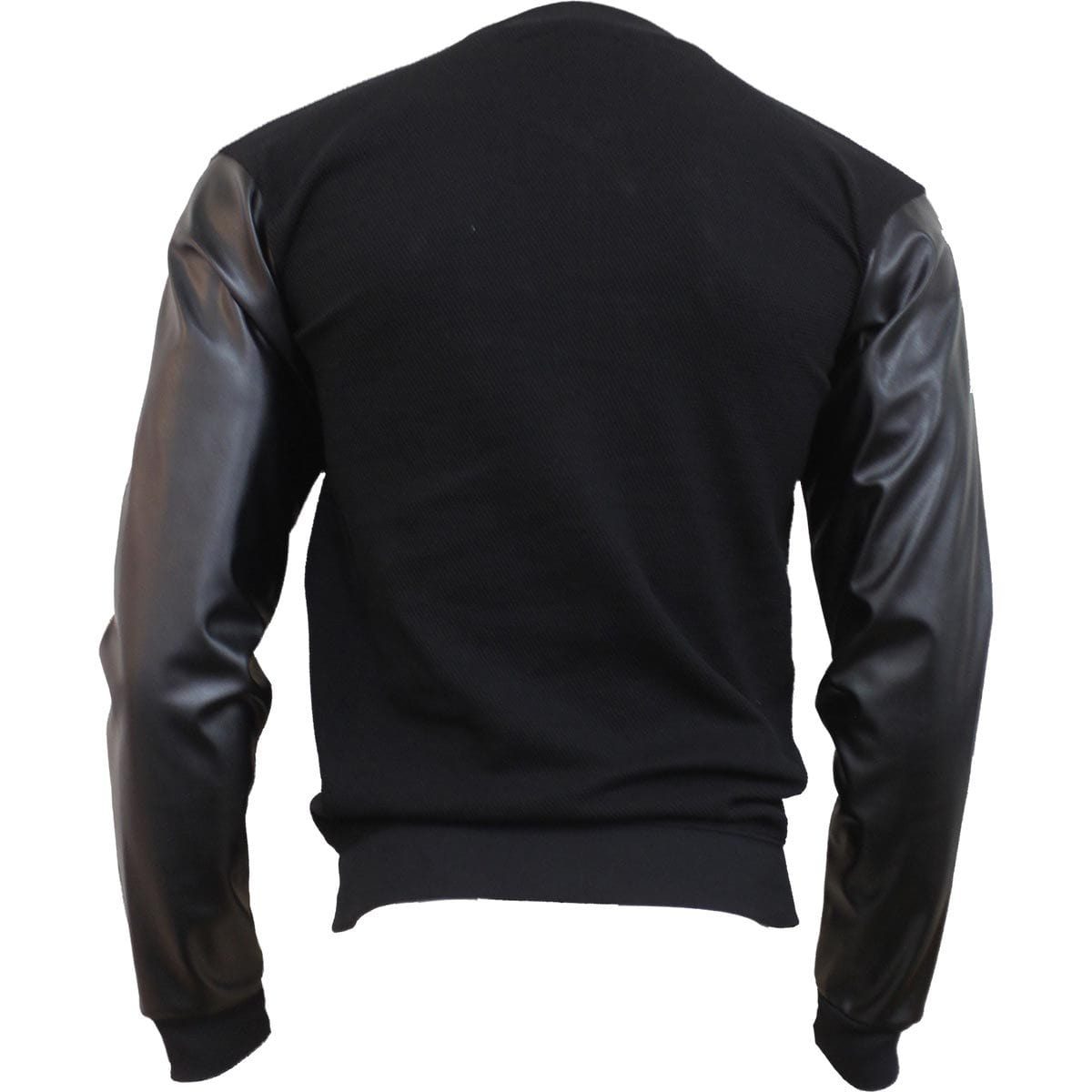 URBAN FASHION - Bomber Jacket with PU Leather Sleeves - Spiral USA