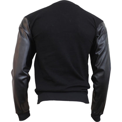 URBAN FASHION - Bomber Jacket with PU Leather Sleeves - Spiral USA