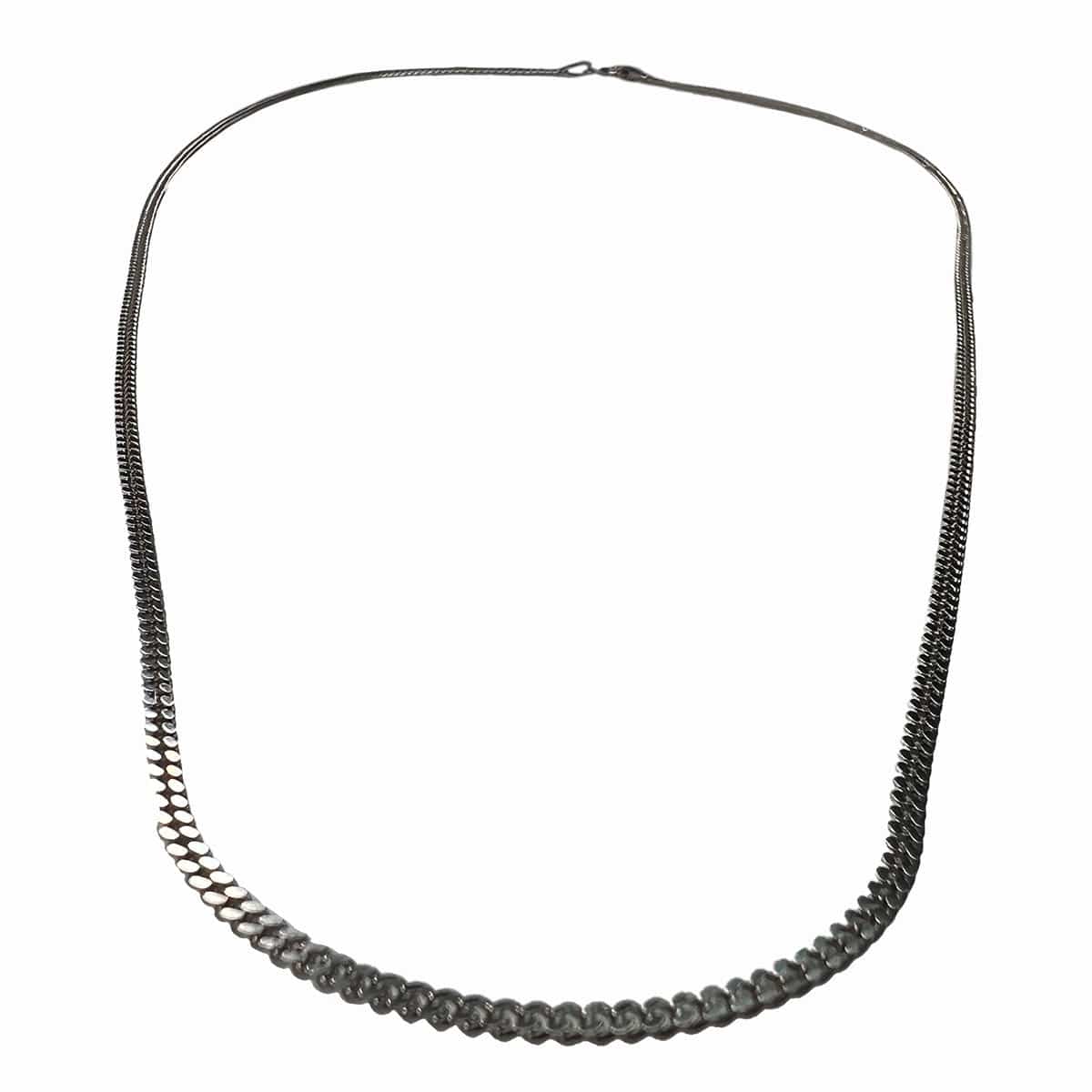 CURB - Neck Chain - Rhodium Plated - 550mm - Spiral USA