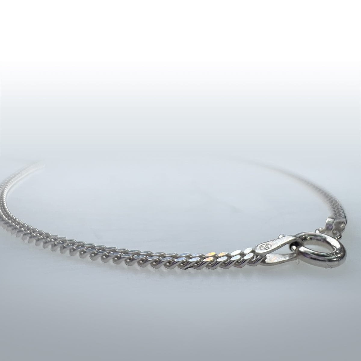 CURB - Neck Chain - Rhodium Plated - 550mm - Spiral USA