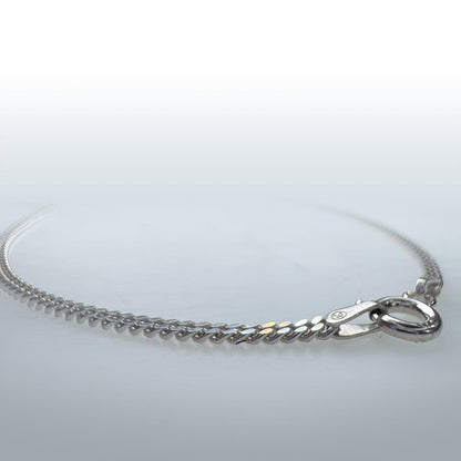 CURB - Neck Chain - Rhodium Plated - 550mm - Spiral USA
