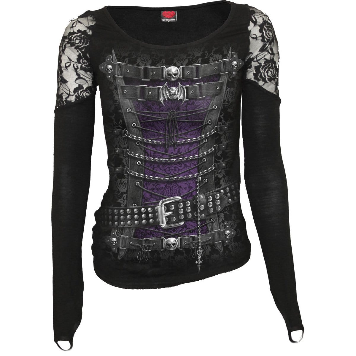 WAISTED CORSET - Shoulder Lace Top Black
