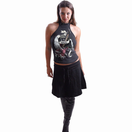 ROCK ANGEL - Halterneck Top Black