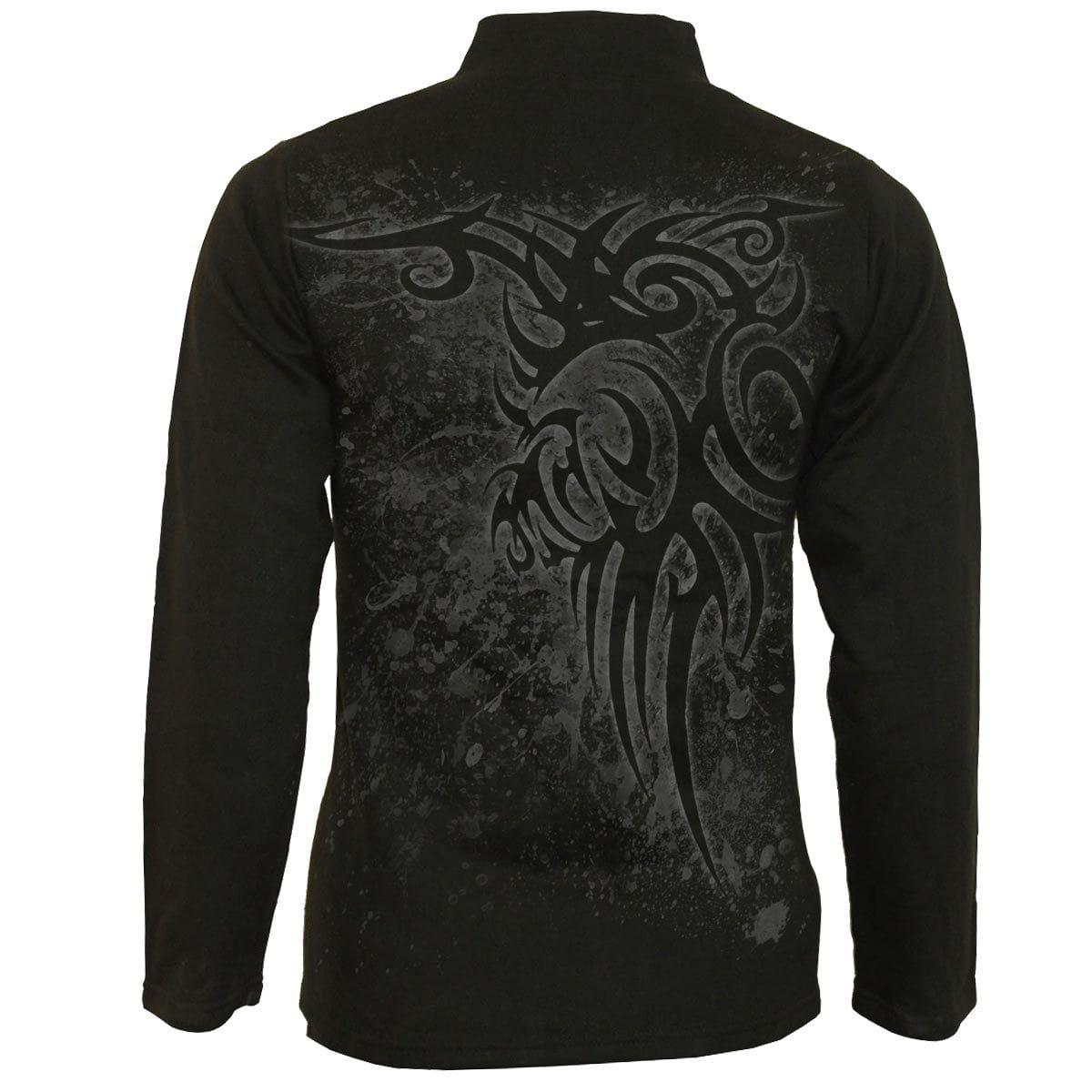 STAINED TRIBAL - Slant Zip Women Biker Jacket Black - Spiral USA