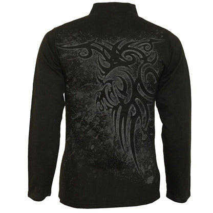 STAINED TRIBAL - Slant Zip Women Biker Jacket Black - Spiral USA