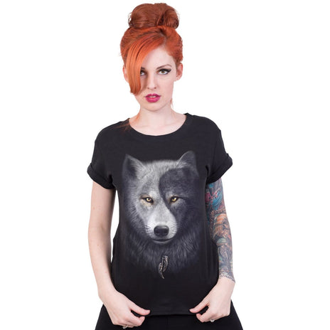 WOLF CHI - Boatneck Cap Sleeve Top Black