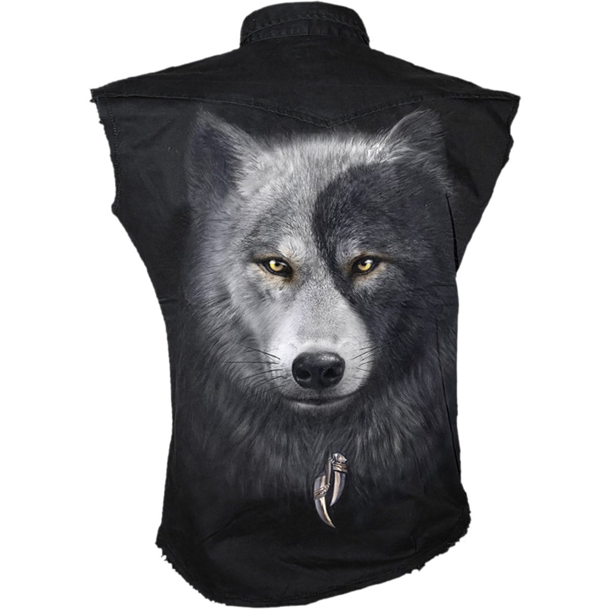 WOLF CHI - Sleeveless Stone Washed Worker Black - Spiral USA